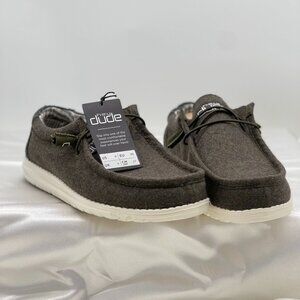 Hey Dude Men's Wally Canvas Green Houndstooth Shoes